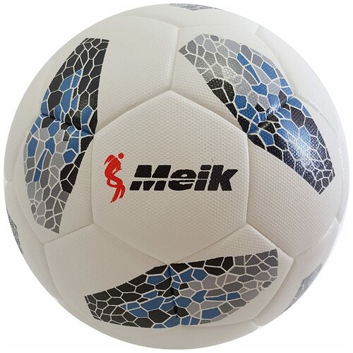 фото C33390-2 мяч футбольный "meik" (черно/серый/синий) 4-слоя, tpu+pvc 3.2, 410-450 гр., термосшивка hawk