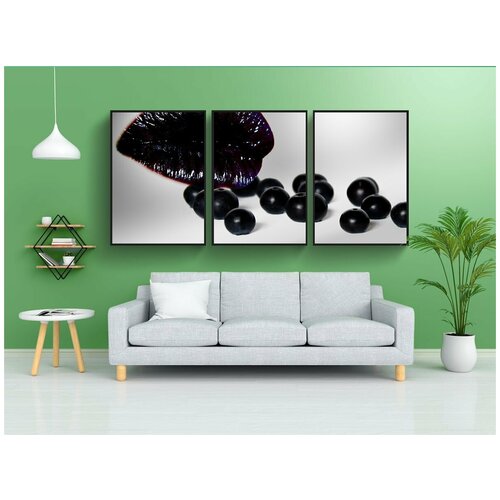 фото Набор модулных постеров для интерьера "фрукты, черника, еда" 60x90 см. в тубусе, без рамки lotsprints