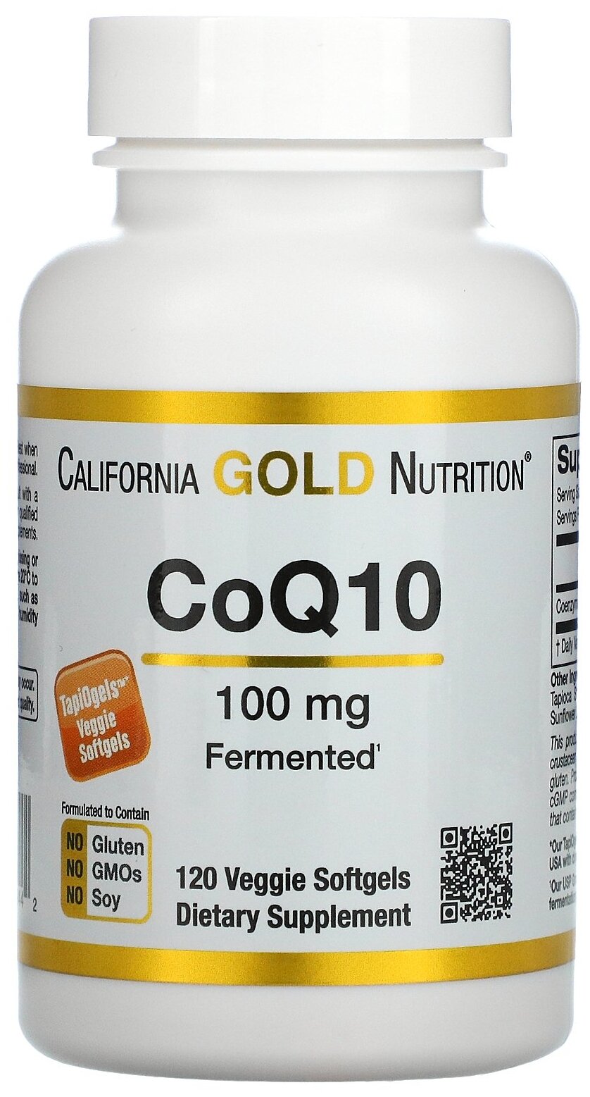 Капсулы California Gold Nutrition CoQ10, 100 г, 100 мг, 120 шт.