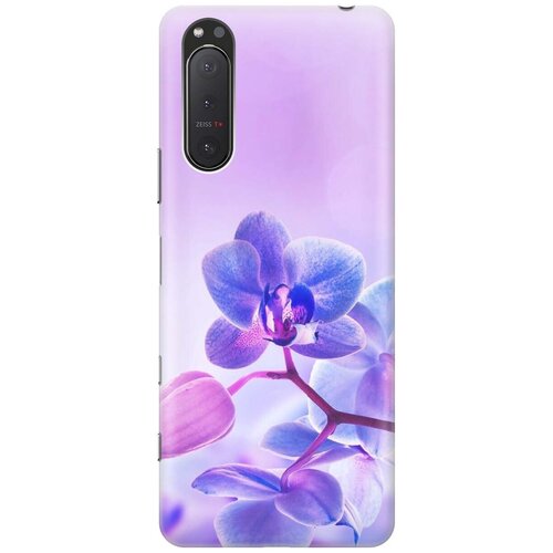 фото Силиконовый чехол на sony xperia 5 ii / сони иксперия 5 2 с принтом "лиловые орхидеи" gosso