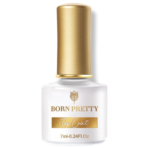 Born Pretty верхнее покрытие Eggshell Matte top coat, бесцветный/черный, 7 мл