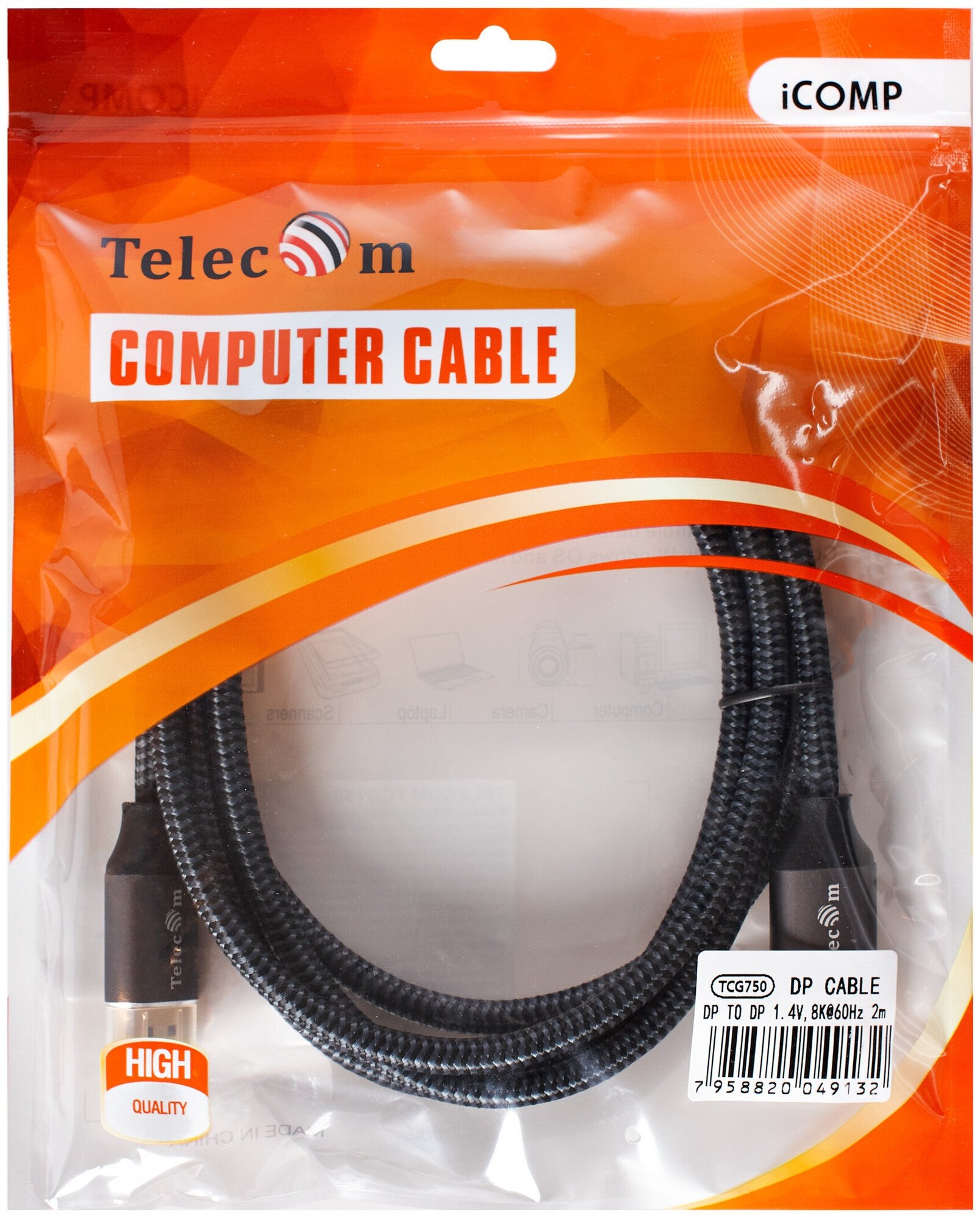 Кабель аудио-видео Telecom TCG750-1M, DisplayPort (m) - DisplayPort (m) , 1м, GOLD серый Noname - фото №19