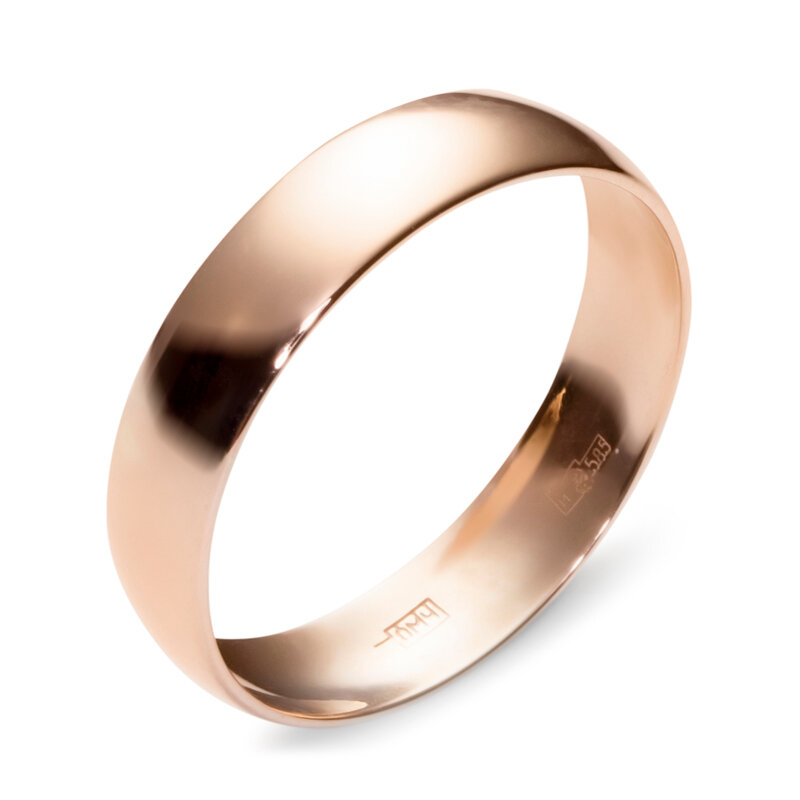 Кольцо обручальное Эстет, красное золото, 585 проба
