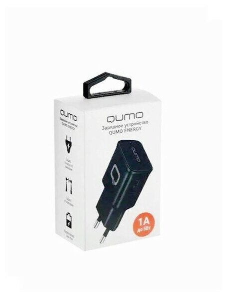 QUMO Сетевое зарядное устройство Energy Charger 001 , 1 USB, 1A, черный 30503