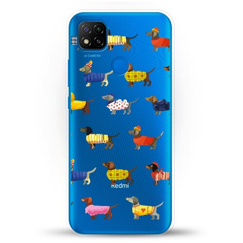 фото Силиконовый чехол модные таксы на xiaomi redmi 9c andy & paul