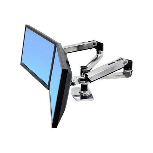 фото Ergotron lx dual side-by-side arm ergotron 45-245-026 (металлик)крепление для двух мониторов ergotron (сша)