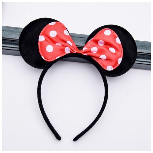 Ободок для волос коса из биссера, черный