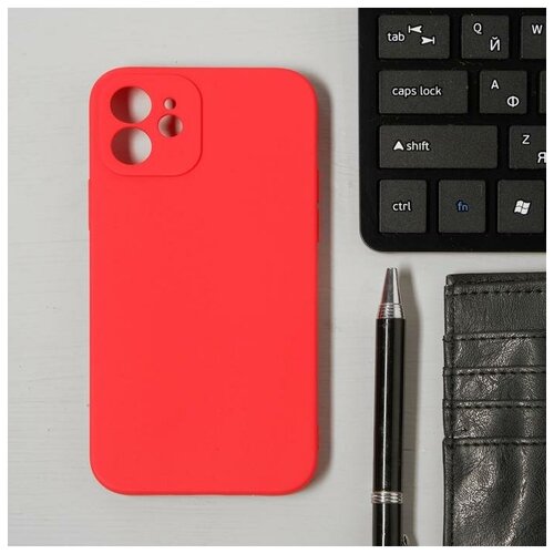 фото Чехол luazon для телефона iphone 12, soft-touch силикон, красный mikimarket