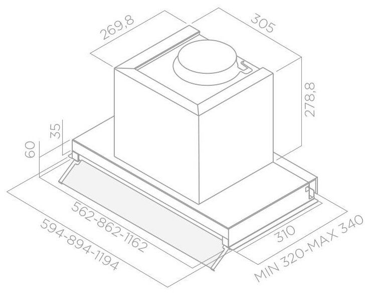 Встраиваемая вытяжка Elica BOXIN LX/IX/A/120