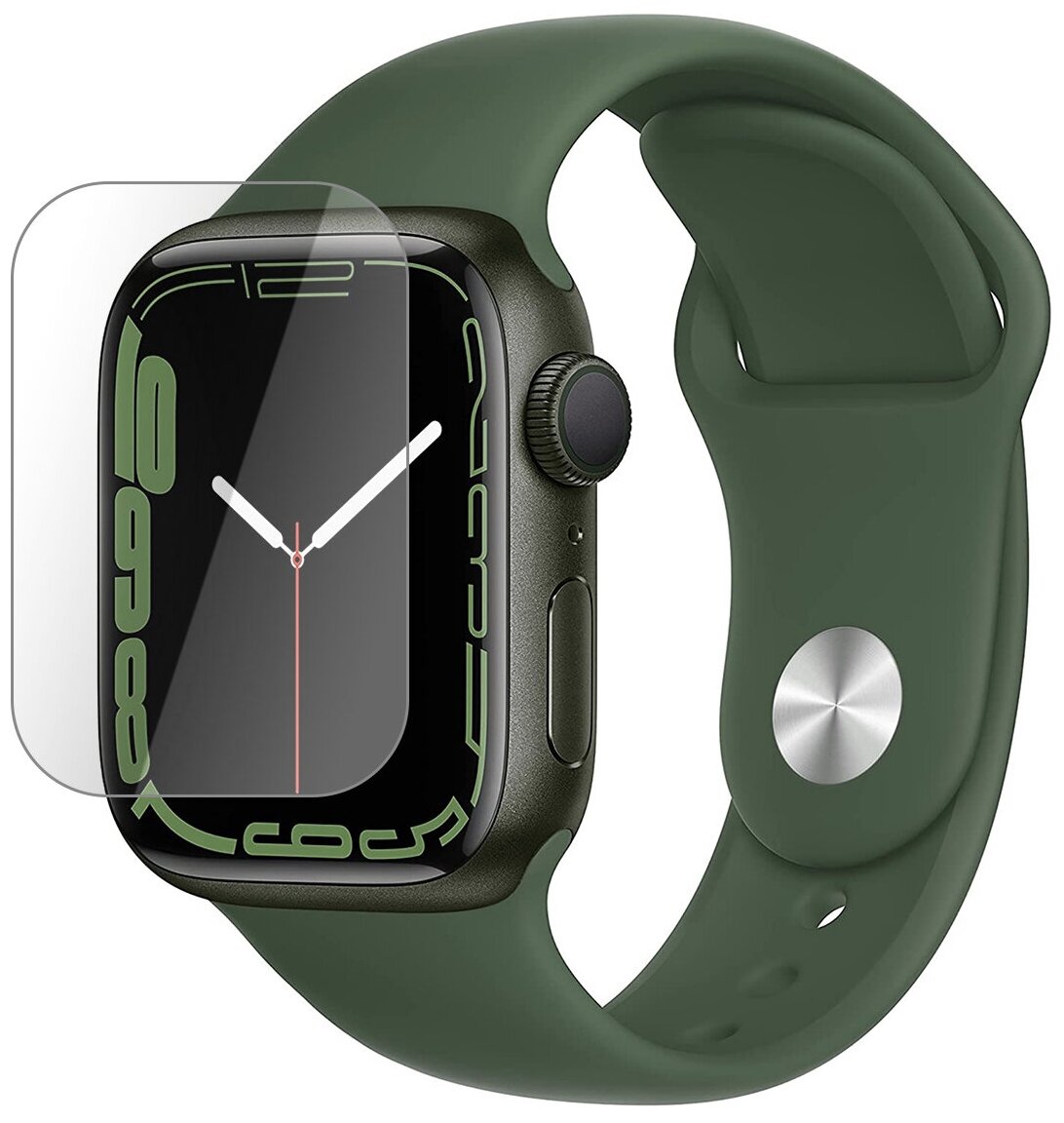 Матовая защитная плёнка для смарт-часов Apple Watch 7 41 mm, гидрогелевая, на дисплей, не стекло