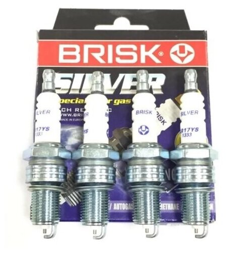 Свеча зажигания для А/М ГАЗ 3110 406дв SILVER (компл. 4 шт.) BRISK LR17YS-N