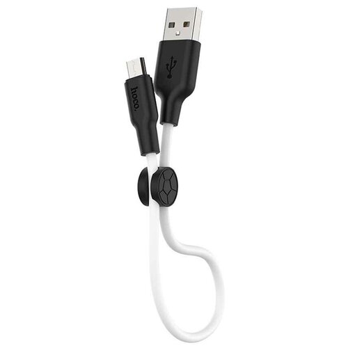 Кабель Hoco X21 Plus Silicone cable USB-microUSB 2.4A 25 см белый