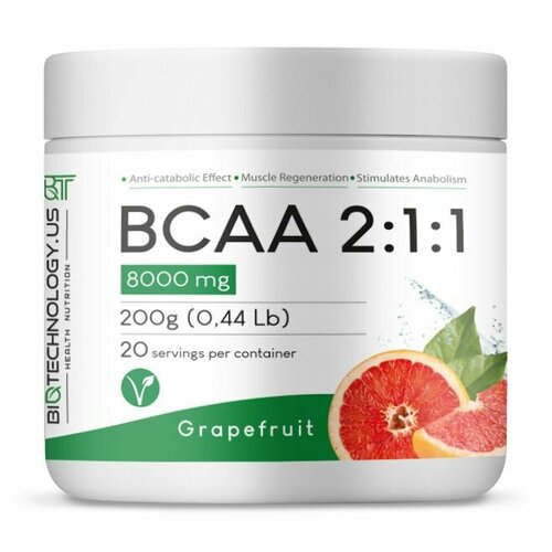 Biotechnology.US BCAA 2:1:1 8000мг 200г(грейпфрут)