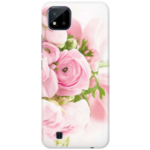 фото Ультратонкий силиконовый чехол-накладка для realme c20 / c11 (2021) с принтом "розовые розы" gosso