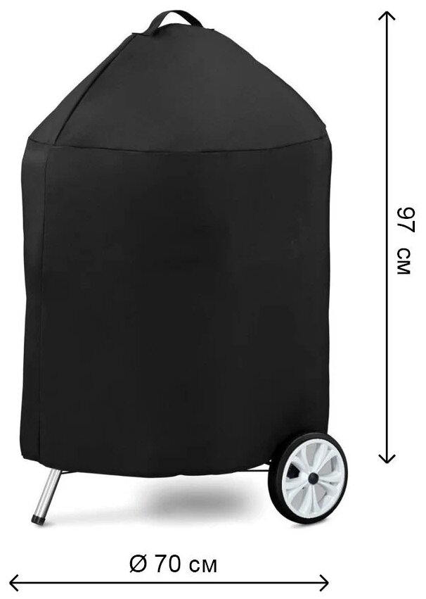 Чехол для угольных грилей 57 см (оксфорд 210, чёрный), Tplus - фотография № 2