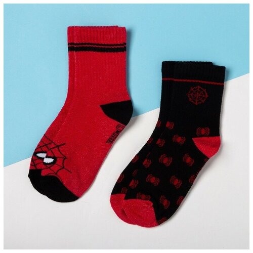 Носки Kaftan 2 пары, размер 14-16, красный, черный набор носков человек паук 2 пары красный черный 18 20 см
