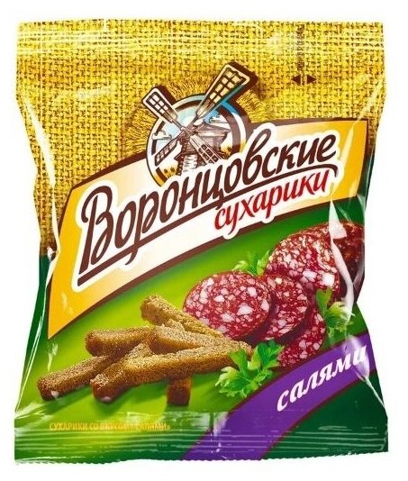 Сухарики "Воронцовские" 40г. 28шт Салями