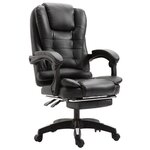 Офисное кресло, кресло для руководителя с функцией массажа, искусственная кожа, черное - изображение