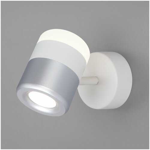 Спот / Настенный светодиодный светильник Eurosvet Oskar 20165/1 LED, 9 Вт, 4200 К, цвет белый / серебро