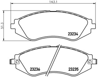 Дисковые тормозные колодки передние NISSHINBO NP6028 для Daewoo, Chevrolet (4 шт.)