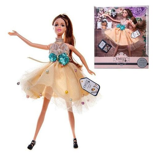 Кукла шарнирная Emily Цветочная серия с питомцем и аксессуарами, 28см QJ079D , ABtoys