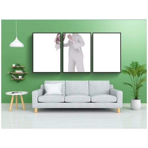 фото Набор модулных постеров для интерьера "уборщица, очищающее средство, чистый" 60x90 см. в тубусе, без рамки lotsprints