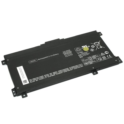 аккумулятор lko3xl для ноутбука hp envy x360 convertible 15 bp 15 bq 15 cn 15m bp 11 55v 4835mah черный Аккумуляторная батарея для ноутбука HP Envy 17M (LK03XL) 11.55V 55,8Wh