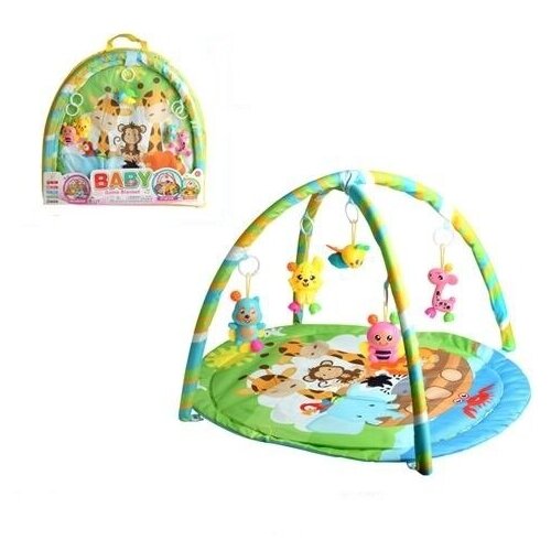 фото Коврик для малышей " животные " с погремушками в сумочке elefantino