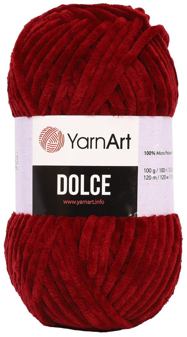 Пряжа для вязания YarnArt 'Dolce' 100гр 120м (100% микрополиэстер) (752 бордовый), 5 мотков