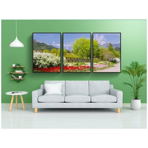 фото Набор модулных постеров для интерьера "альпы, azumino, парк" 60x90 см. в тубусе, без рамки lotsprints