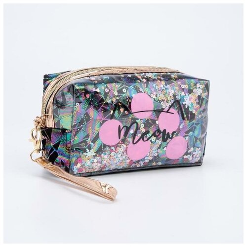 фото Косметичка на молнии, с ручкой, цвет черный no name