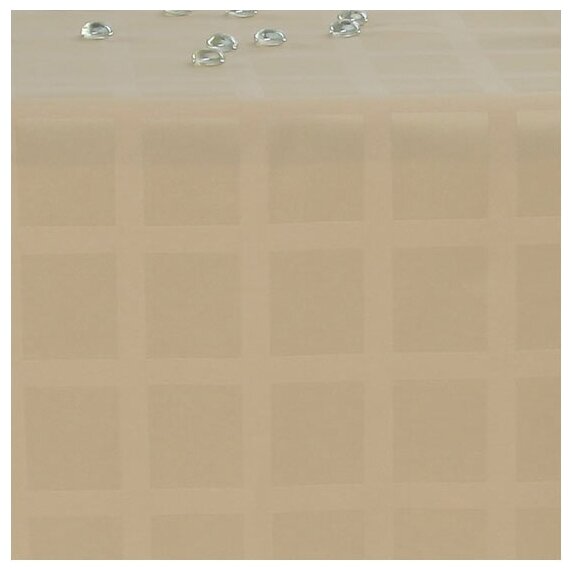 Скатерть Linen Way Журавинка клетка, 150х150 см, экрю - фотография № 3
