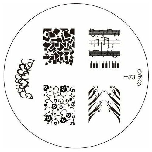 Печатная форма (диск) для стемпинга Konad image plate M73 пластины прямоугольные для стемпинга konad square image plate19