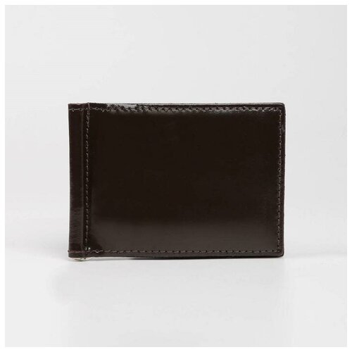 фото Зажим для купюр, отдел без застёжки, цвет коричневый