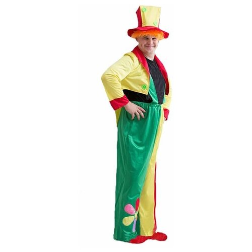 фото Карнавальный костюм "клоун", шляпа с волосами, комбинезон, пиджак, р.50-54 2557438 страна карнавалия