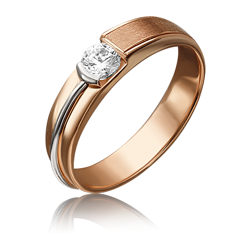 PLATINA jewelry Кольцо из красного золота с бриллиантом 01-5244-00-101-1110-30, размер 16