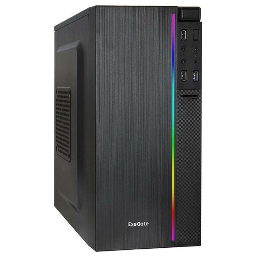 корпус microatx exegate mevo 9302 rgb 500w 12 500 вт чёрный Корпус microATX Exegate mEVO-9302 600 Вт чёрный