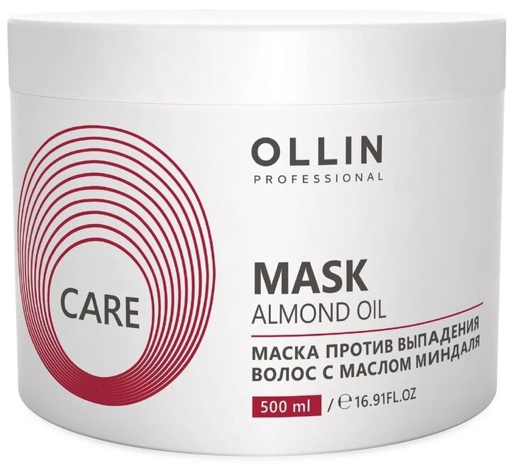 OLLIN Professional Care Маска против выпадения волос с маслом миндаля, 1000 г, 500 мл, банка