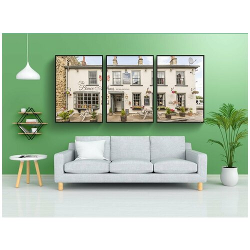 фото Набор модулных постеров для интерьера "паб, деревенский паб, традиционный" 60x90 см. в тубусе, без рамки lotsprints