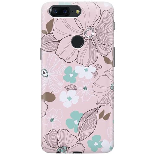 фото Re:pa накладка transparent для oneplus 5t с принтом "розовые цветы"