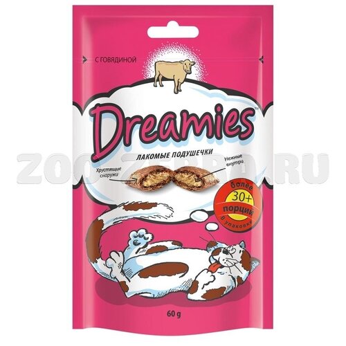 Dreamies Лакомые подушечки для кошек с говядиной, 7551, 0,03 кг