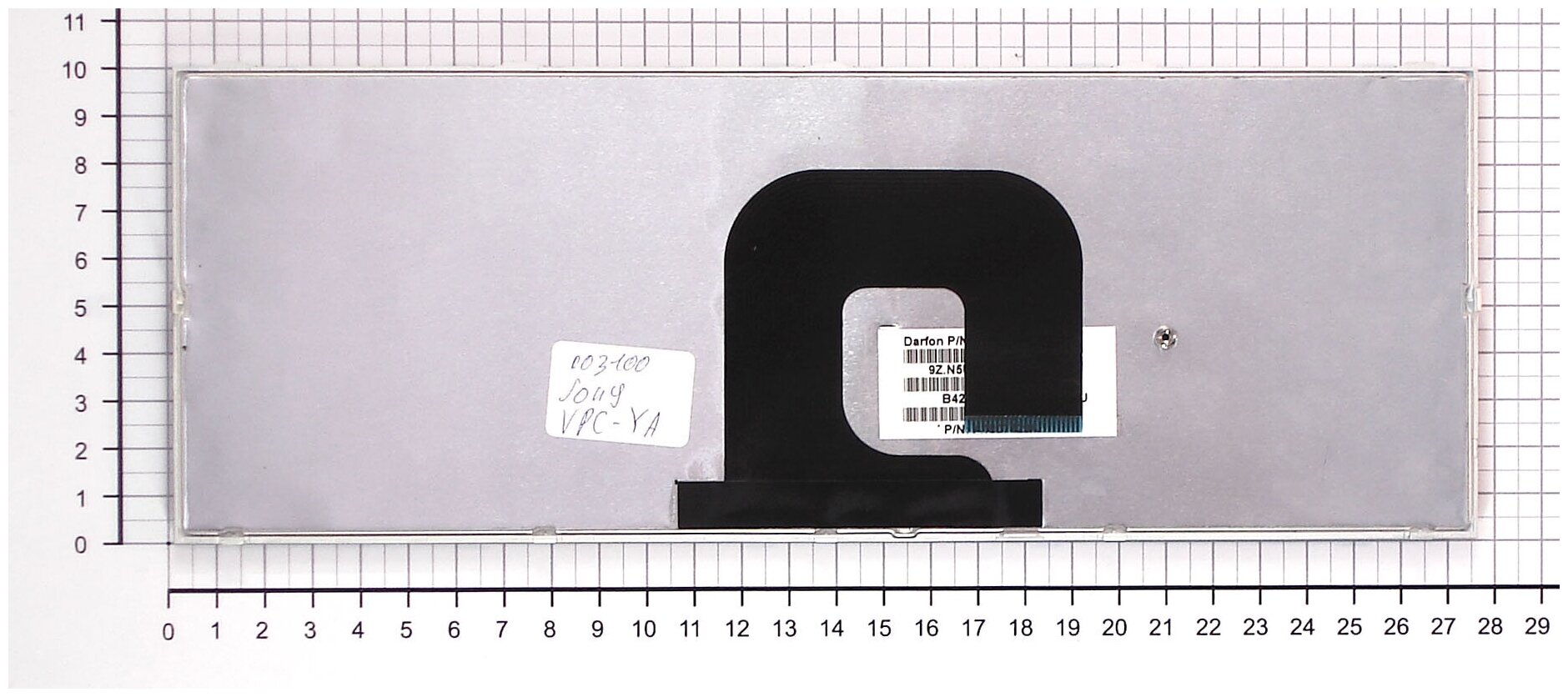 Клавиатура для ноутбука Sony Vaio VPCYB2L1RG черная с серебристой рамкой