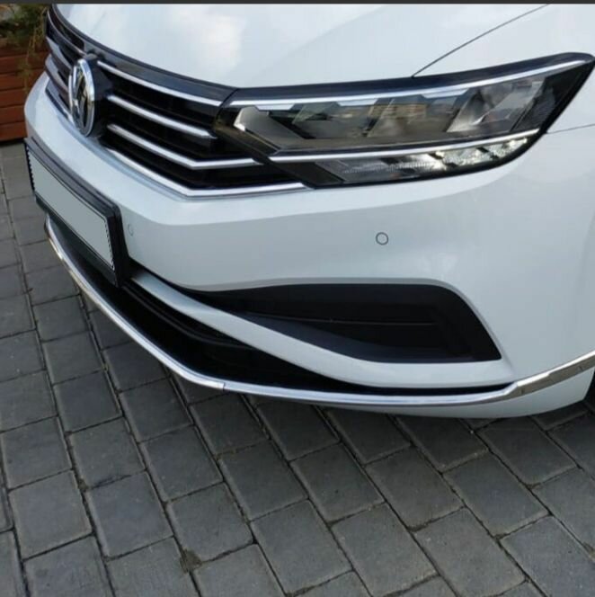 Накладки на передний бампер VW Passat B8 2019+