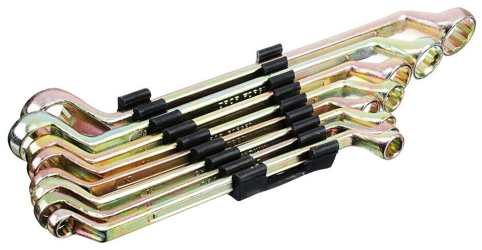 фото Ермак Набор ключей накидных, 8 предм, 8x10 - 19x22мм, желтый цинк, пластик холдер