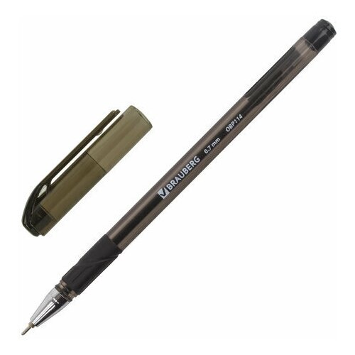 Ручка шариковая масляная с грипом BRAUBERG Max-Oil Tone , черная, узел 0, 7 мм, линия письма 0, 35 мм, 142694  - купить со скидкой
