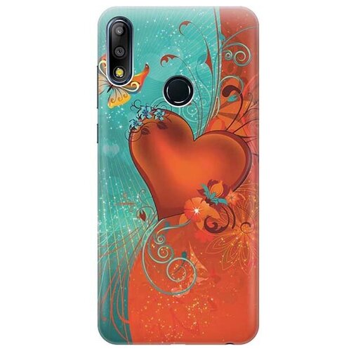 фото Ультратонкий силиконовый чехол-накладка для asus zenfone max pro (m2) zb631kl с принтом "сердце и бабочка" gosso