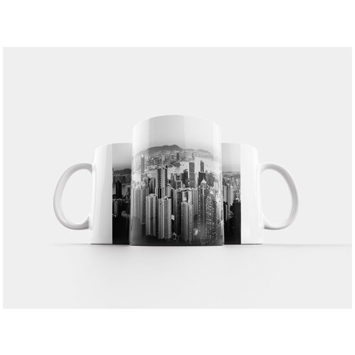 фото Кружка "небоскреб, город, силуэт на фоне неба" 320 мл lotsprints