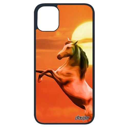 фото Защитный чехол для смартфона // apple iphone 11 pro // "лошадь" лощадка дикая, utaupia, серый