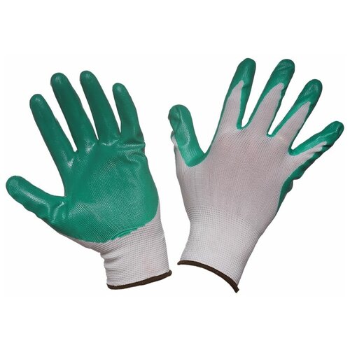 Рабочие перчатки с нитриловым порытием, размер 10