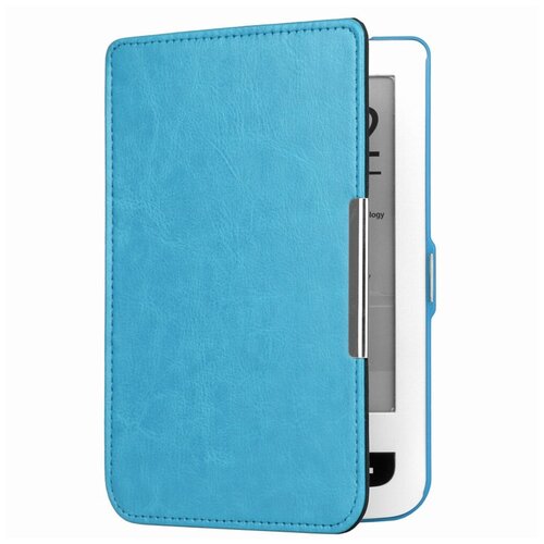 фото Чехол-обложка футляр mypads для pocketbook 627 / pocketbook 616 / pocketbook 632 из качественной эко-кожи тонкий с магнитной застежкой голубой